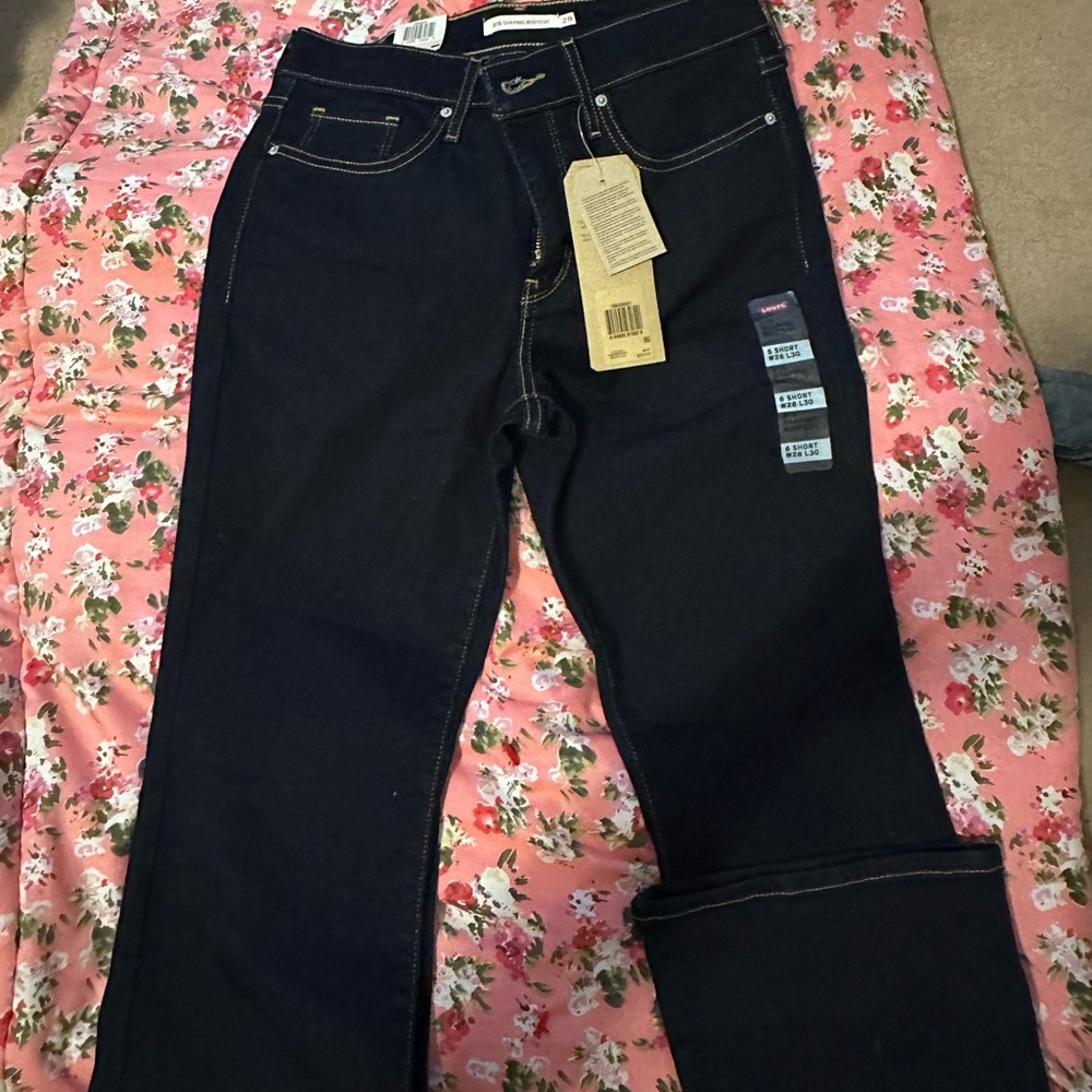 315 W28 L30 SHAPING BOOTCUT LEVI JEANS DARK BLUE